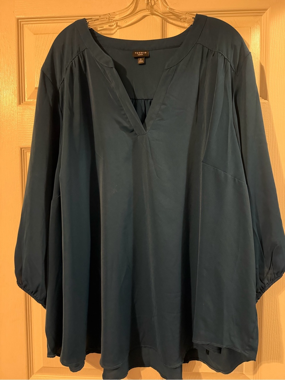 Torrid Teal-Blue Split V-Neck Tunic